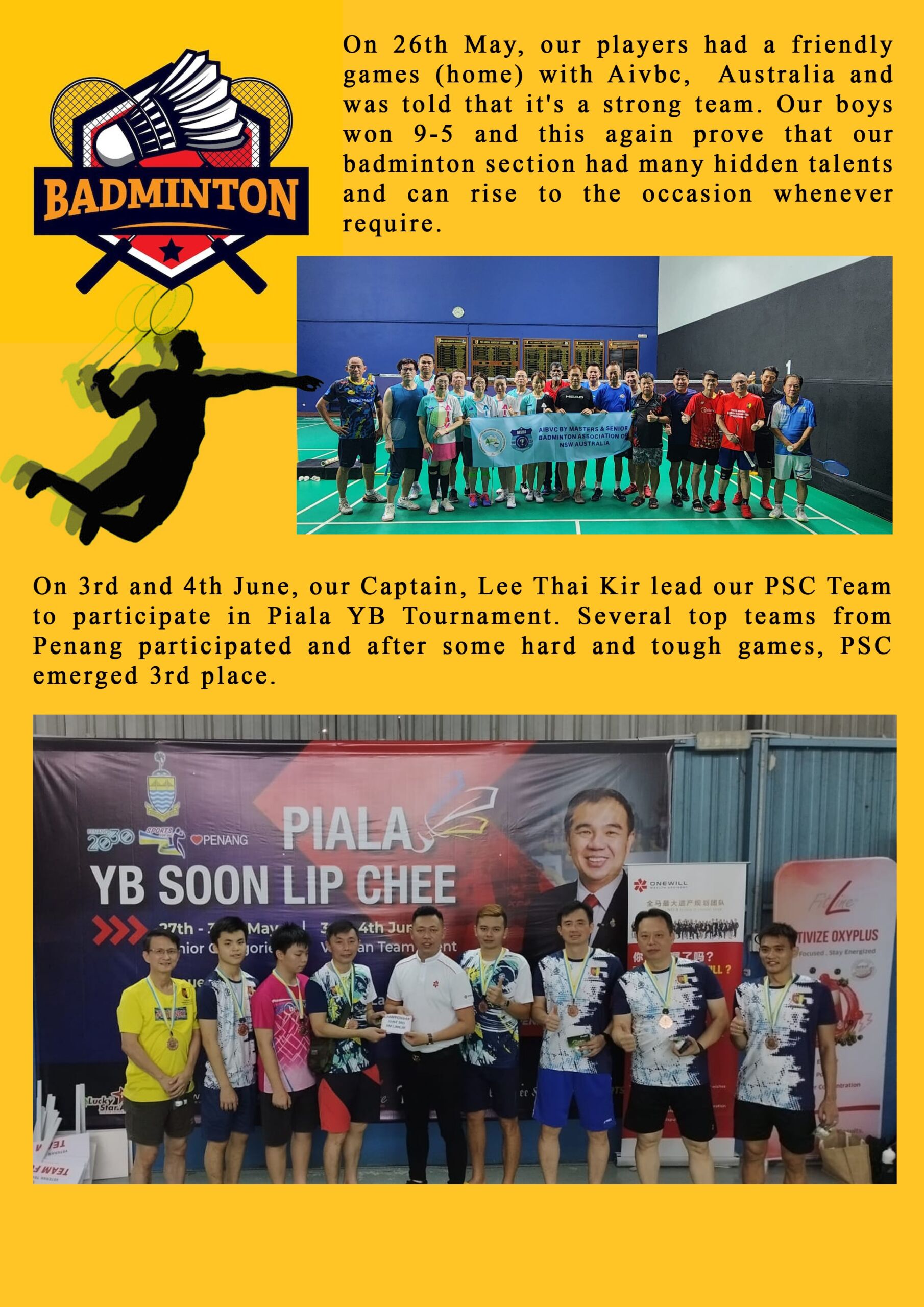 Badminton – Penang Sports Club